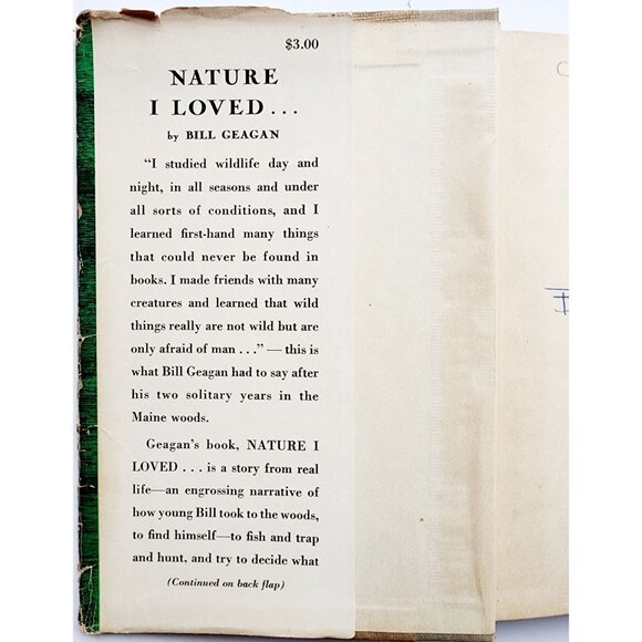 1952 Nature I Loved Bill Geagan Signed Illustrated Maine Woods 1st HC DJ E60 - Picture 5 of 9